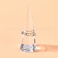 アクリルオリジナルガラスリング指輪ディスプレイスタンド  コーン  透明  25.5x69mm&nbsp;RDIS-G005-04C