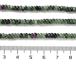 天然石ルビーインゾイサイトビーズ連売り  ロンデル  4~4.5x2~2.5mm  穴：1.2mm  約155~163個/連  15.16''~15.35''（38.5~39センチメートル）&nbsp;G-K343-C37-01