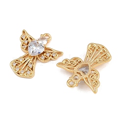 Brass Micro Pave Cubic Zirconia Pendants&nbsp;KK-F910-15G