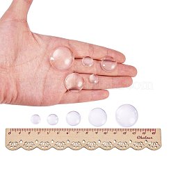 透明ガラスカボションセット  半円/ドーム  透明  10~25x3.5~7mm&nbsp;GGLA-PH0003-01