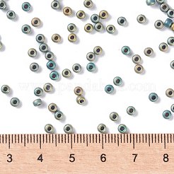 MIYUKIラウンドロカイユビーズ  日本製シードビーズ  8/0  （rr2008)マットメタリック緑青アイリス  3mm  穴：1mm  約2111~2277個/50g&nbsp;SEED-X0055-RR2008