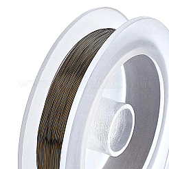 ジュエリー製作用丸銅線  アンティークブロンズ  0.15mm  約656.16フィート（200m）/ロール&nbsp;CWIR-BC0004-0.15mm-01