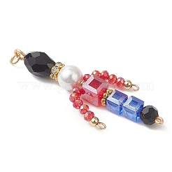 Glass & Brass & Shell Pearl Beads Big Pendants&nbsp;PALLOY-JF04807