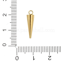 304ステンレスペンダント  コーンチャーム  ゴールドカラー  17.5x4.5mm  穴：1.8mm&nbsp;STAS-K303-05G