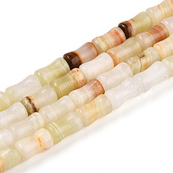 Natural Green Banded Calcite(Afghan Jade) Beads Strands&nbsp;G-T140-87