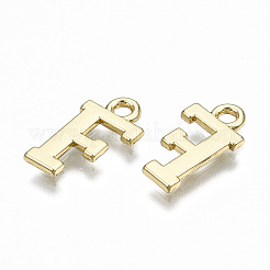 合金チャーム  カドミウムフリー＆ニッケルフリー＆鉛フリー  アルファベット  16KGP本金メッキ  文字.f  14x8x1mm  穴：1.6mm&nbsp;LS-PALLOY-Q441-025F-NR