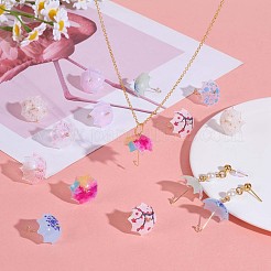 16Pcs Acrylic Umbrella Charms Pendants Acrylic Dangle Charm with Brass Loops for Jewelry Necklace Earring Making Handmade&nbsp;JX313A