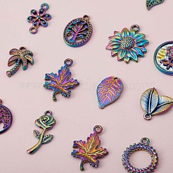 14 Pcs Flower & Leaf Themed 316L Surgical Stainless Steel Pendants&nbsp;JX098A