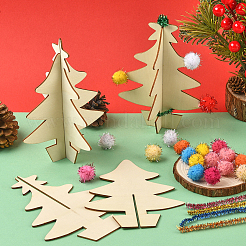1 Bag Unfinished Wooden Christmas Trees&nbsp;WOOD-SP0001-73