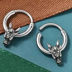 Dragon Head 316 Surgical Stainless Steel Hoop Earrings&nbsp;EJEW-G416-22AS
