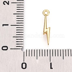 真鍮チャーム  稲妻  カドミウムフリー＆ニッケルフリー＆鉛フリー  18KGP本金メッキ  15.2x2.5x2mm  穴：1.2mm&nbsp;KK-T075-35G