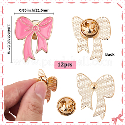 12Pcs Bowknot Enamel Pins&nbsp;JEWB-SC0001-82