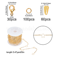 DIY Star Link Chain Necklaces Kits&nbsp;DIY-SC0014-62G