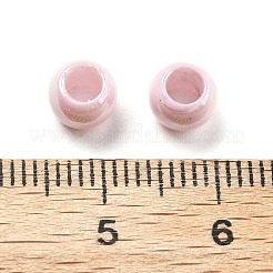 UVメッキレインボー虹色アクリルビーズ  バレル  大穴ビーズ  ピンク  6x4.5mm  穴：3.5mm&nbsp;PACR-D300-01B