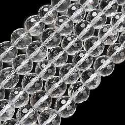 天然石クオーツクリスタルビーズ連売り  水晶  多面カット  ラウンド  10mm  穴：1mm  約38~39個/連  15.16''（38.5センチメートル）&nbsp;G-C280-B14-10mm