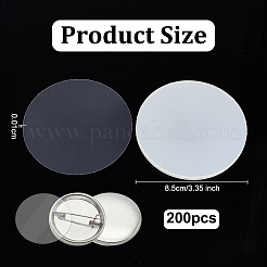 クラフト保護用の透明 PVC バッジ保護フィルム  フラットラウンド  透明  85x0.1mm&nbsp;FIND-WH0366-121C