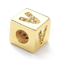 Real 18K Gold Plated Brass Micro Pave Clear Cubic Zirconia Beads&nbsp;ZIRC-L091-076G-V