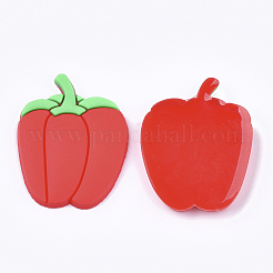 塩ビ樹脂カボション  唐辛子  レッド  35.5x27x3mm&nbsp;PVC-T004-14