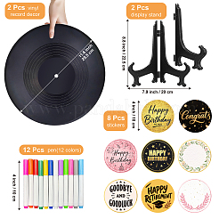 1 Set Plastic Record with Record Rack&nbsp;AJEW-TN0001-05