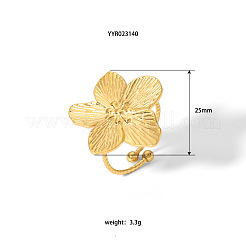 304 Stainless Steel Flower Cuff Rings for Women&nbsp;VX4751-3