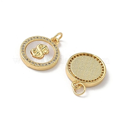 Brass Micro Pave Cubic Zirconia with Shell Pendants&nbsp;KK-Z115-06G
