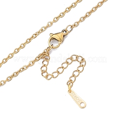 304ステンレススチールアズキチェーンネックレス男性用女性用  ゴールドカラー  ワイド：2mm  19.69インチ（50cm）&nbsp;NJEW-N050-A04-G20