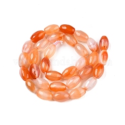 天然なピンクの瑪瑙ビーズ連売り  多面カット  オーバル  砂茶色  10.5~12x7.5~8mm  穴：1mm  約32個/連  14.57~15.2''（37~38センチメートル）&nbsp;G-T138-180H
