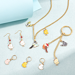 12Pcs 6 Style Alloy Enamel Chick Charms Locking Stitch Makers&nbsp;HJEW-PH01591