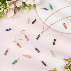 36Pcs 9 Styles Natural & Synthetic Gemstone Pendants&nbsp;G-BM0001-03