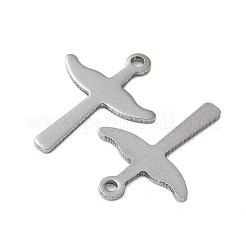 ステンレスペンダント201個  クロス  ステンレス鋼色  17.5x12.5x0.5mm  穴：1.2mm&nbsp;STAS-I330-054P