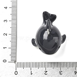 海洋をテーマにした不透明樹脂ペンダント  プラチナアイアンループ付き  クジラ  21x30x24mm  穴：2mm&nbsp;RESI-P047-01H-P