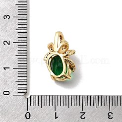 真鍮製マイクロパヴェキュービックジルコニアペンダント  オーバル  18KGP本金メッキ  ミックスカラー  19x13x8mm  穴：3x3mm&nbsp;KK-Z131-18G
