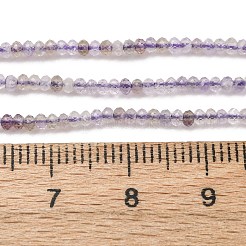 天然石アメジストビーズ連売り  多面カット  ロンデル  2x1.5mm  穴：0.5mm  約264~267個/連  15.24''~15.35''（38.7~39センチメートル）&nbsp;G-RM2025-D18-A