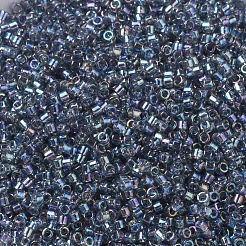 MIYUKIデリカビーズ小  シリンダー  日本製シードビーズ  15/0  （dbs0179)透明グレーab  1.1x1.3mm  穴：0.7mm  約35000PCS /ボトル  10 G /ボトル&nbsp;SEED-JP0008-DBS0179