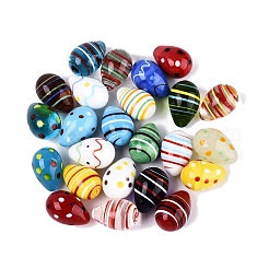 24Pcs Handmade Lampwork Egg Display Decorations&nbsp;LAMP-N034-29