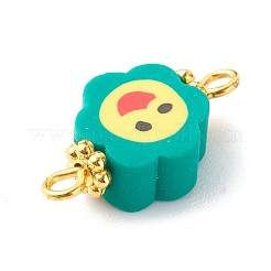 Handmade Polymer Clay Flower Smiling Face Link&nbsp;PALLOY-JF00787