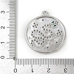 Brass Micro Pave Cubic Zirconia Pendants&nbsp;KK-M322-35P