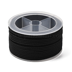 ポリエステル編組コード  ブラック  2mm  約21.87ヤード（20m）/ロール&nbsp;OCOR-F010-D09-2mm