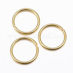 304ステンレススチールオープン丸カン  ラウンド  ゴールドカラー  18ゲージ  12x1mm  内径：10mm&nbsp;LS-STAS-H396-B-01G
