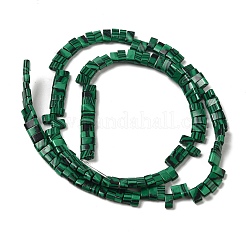 合成マラカイトビーズ連売り  2穴  長方形  2.5~3x5x2.5mm  穴：0.8mm  約138~140個/連  15.28''~15.31''（38.8~38.9センチメートル）&nbsp;G-Z045-A18-01