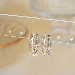 ファッショナブルな真鍮製クリアキュービックジルコニアフープピアス  銀  ハート  20x3.5mm&nbsp;NY7693-1
