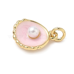 Shell Brass Charms&nbsp;KK-D426-17G