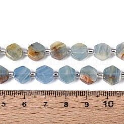 天然青方解石ビーズ連売り  六角  シードビーズで  ブルー  8~10x8~10x4~5mm  穴：0.9~1mm  約18~19個/連  7.68~8.07''（19.5~20.5センチメートル）&nbsp;G-P534-A24-01