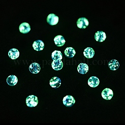 20個の手作り蓄光ランプワークビーズ  暗闇で光る  ラウンド  ブルー  8mm  穴：1mm  20個/セット。&nbsp;LAMP-YW0001-21