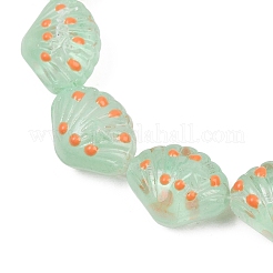手作りランプワークビーズ連売り  シェル形状  アクア  16~16.5x12~13x9~10mm  穴：1.2mm  約25個/連  16.14''（41センチメートル）&nbsp;LAMP-I027-11E