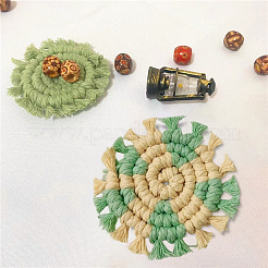 Bohemia Handmade Woven Cotton Coaster&nbsp;AJEW-WH20020-294G
