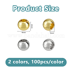200Pcs 2 Colors Brass Beads&nbsp;KK-DC0005-17