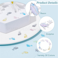 420Pcs 7 Colors Glitter Powder Resin Cabochons&nbsp;MRMJ-CP0001-04