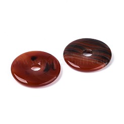 天然赤瑪瑙ビッグペンダント  ドーナツ/円盤チャーム  49~50.5x6.5~8mm  穴：9~11mm&nbsp;G-T144-43D