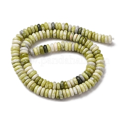 天然石翡翠ビーズ連売り  ロンデル  6x2mm  穴：0.8mm  約140~150個/連  15.16~15.35インチ（38.5~39cm）&nbsp;G-L624-H07-6x2mm